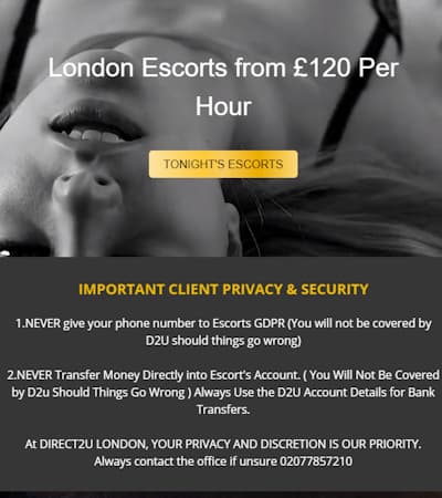 London escorts from £120 per hour
