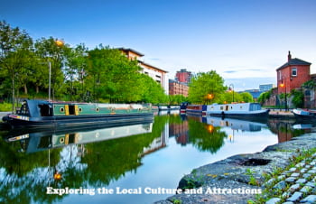 Image showing the Manchester canals on a sunny summer's day